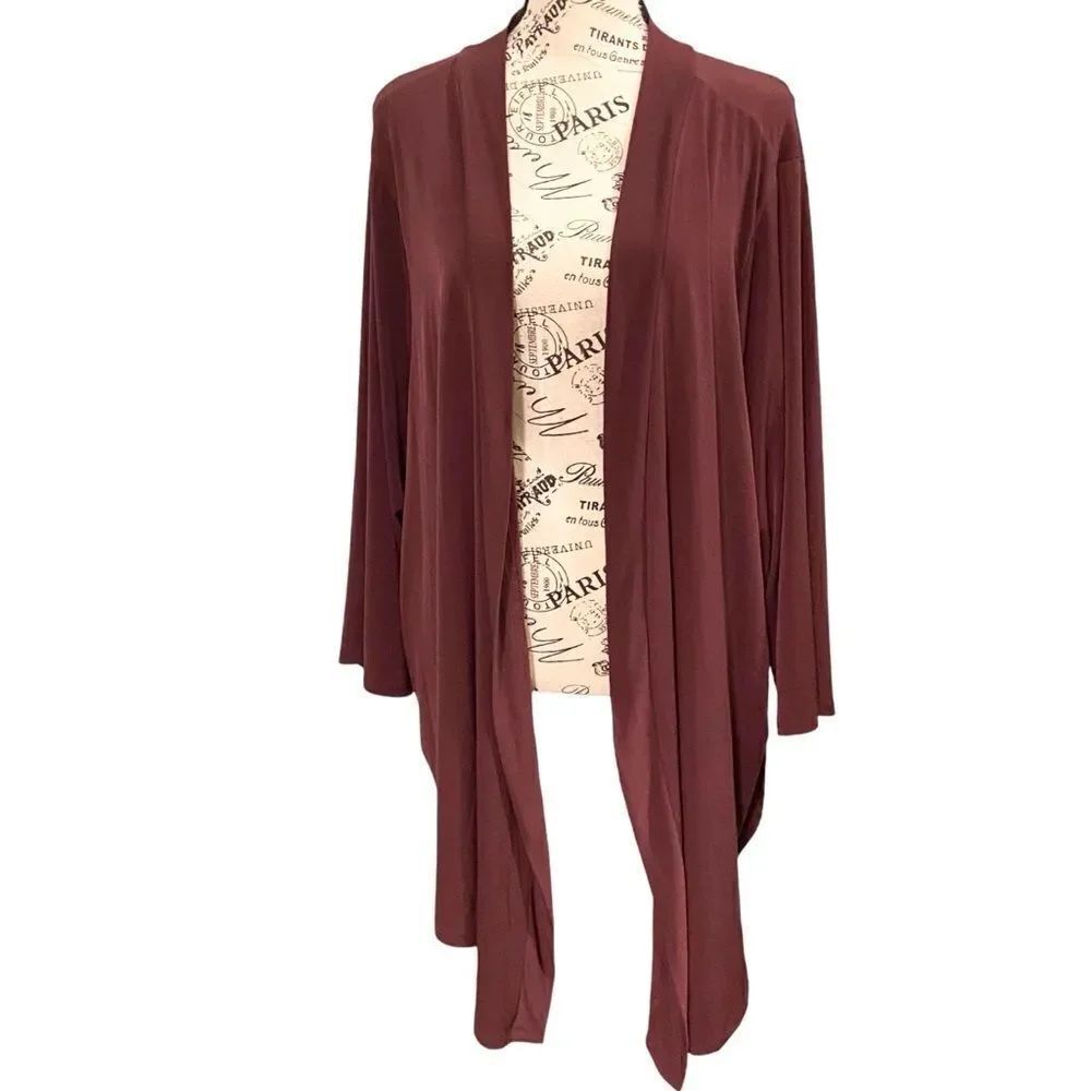 Torrid Open Front Cardigan Wide Sleeve in Color Wine in Size 5X